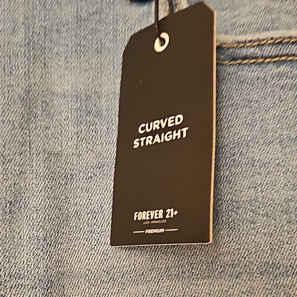 Forever 21 Blue Fringe Ankle Jeans - Picture 2 of 5